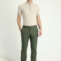 Orman Yeşili Regular Fit Likralı Kanvas / Chino Pantolon