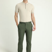 Orman Yeşili Regular Fit Standart Kesim Likralı Kanvas / Chino Pantolon