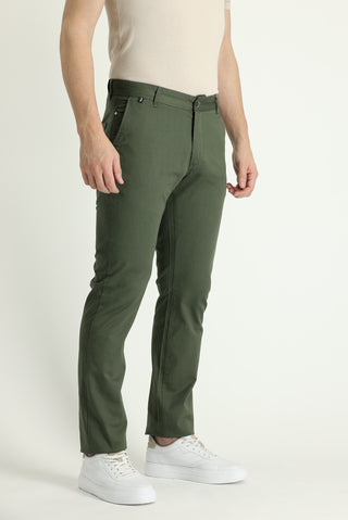  Orman Yeşili 6 Drop Regular Fit Standart Kesim Likralı Kanvas / Chino Pantolon