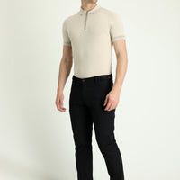 Siyah Regular Fit Standart Kesim Likralı Kanvas / Chino Pantolon