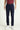 Orta Lacivert Slim Fit Dar Kesim Likralı Saten Kanvas / Chino Pantolon