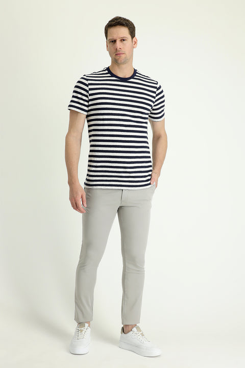 Kum 7 Drop Slim Fit Dar Kesim Likralı Saten Kanvas / Chino Pantolon