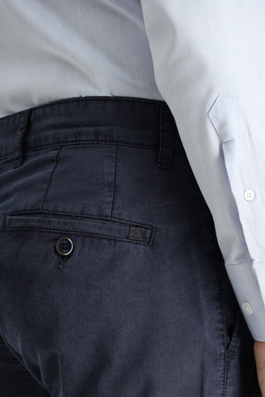 Koyu Lacivert Regular Fit Likralı Kanvas / Chino Pantolon