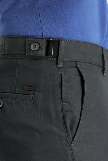 Orta Füme Regular Fit Tokalı Pamuklu Kanvas / Chino Pantolon