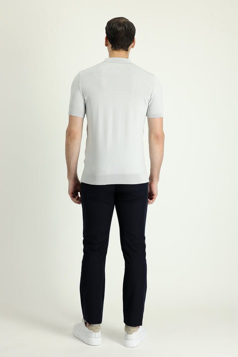 Koyu Lacivert 6 Drop Regular Fit Standart Kesim Tokalı Pamuklu Kanvas / Chino Pantolon