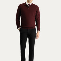 Black Regular Fit Standard Cut Lycra Canvas / Chino Trousers