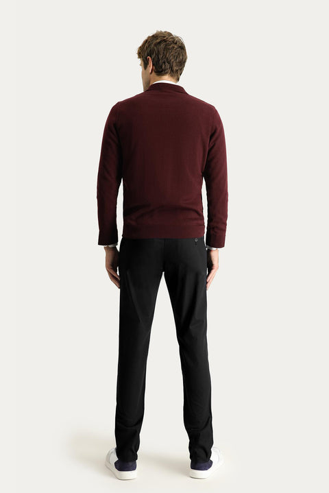 Siyah Slim Fit Dar Kesim Likralı Kanvas / Chino Pantolon