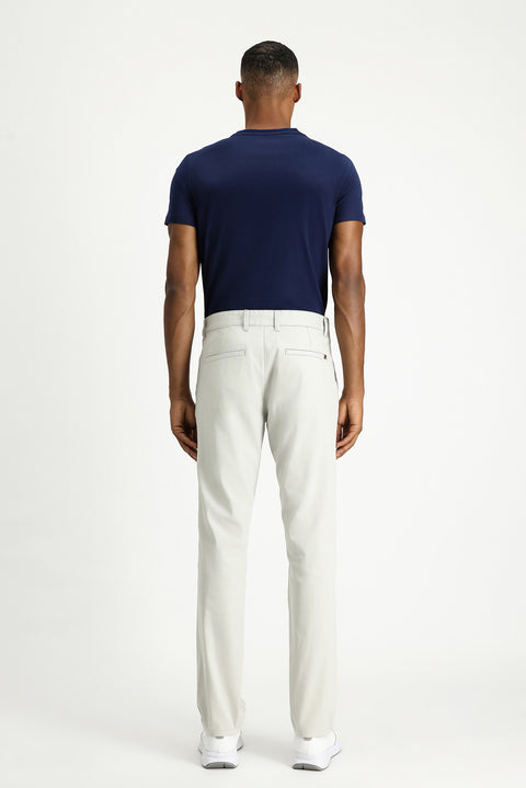 Light Grey Slim Fit Stretch Canvas / Chino Trousers