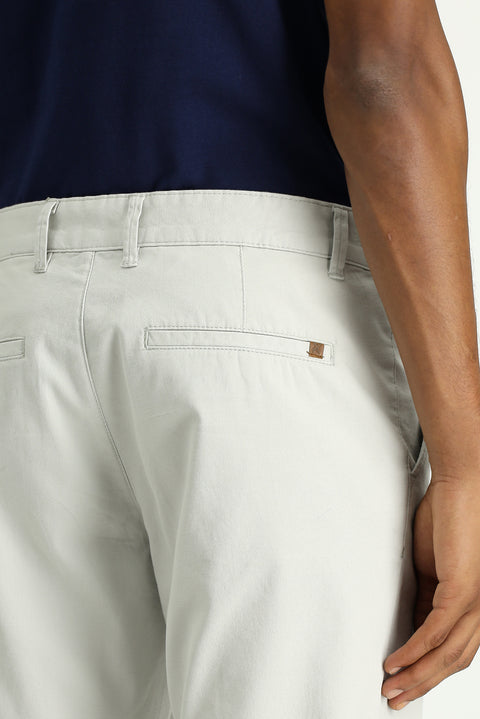 Açık Gri Relaxed Fit Rahat Kesim Likralı Kanvas / Chino Pantolon