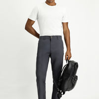 Mid Smoke Relaxed Fit Stretch Canvas / Chino Trousers