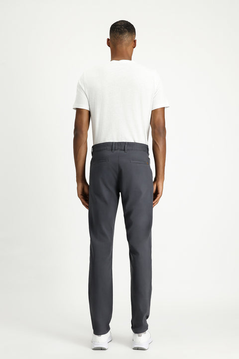 Medium Smoke Super Slim Fit Extra Narrow Cut Lycra Canvas / Chino Trousers