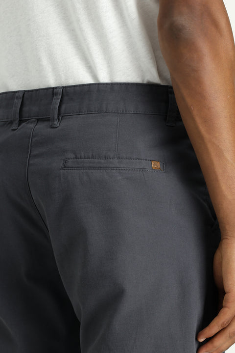 Medium Smoke Super Slim Fit Extra Narrow Cut Lycra Canvas / Chino Trousers