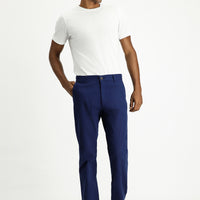 Açık Lacivert Super Slim Fit Eksra Dar Kesim Likralı Kanvas / Chino Pantolon