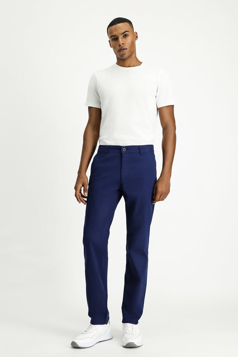 Açık Lacivert 6 Drop Regular Fit Standart Kesim Likralı Kanvas / Chino Pantolon