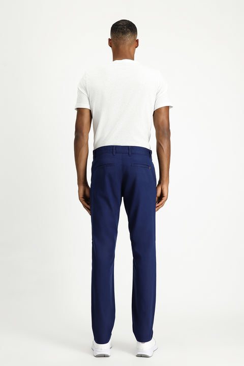 Light Navy Slim Fit Stretch Canvas / Chino Pants