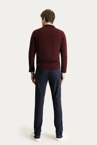  Orta Lacivert Regular Fit Standart Kesim Likralı Kanvas / Chino Pantolon