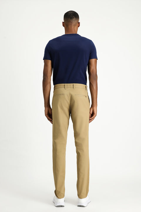 Koyu Bej Super Slim Fit Eksra Dar Kesim Likralı Kanvas / Chino Pantolon