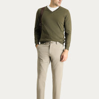 Açık Vizon Relaxed Fit Rahat Kesim Likralı Kanvas / Chino Pantolon