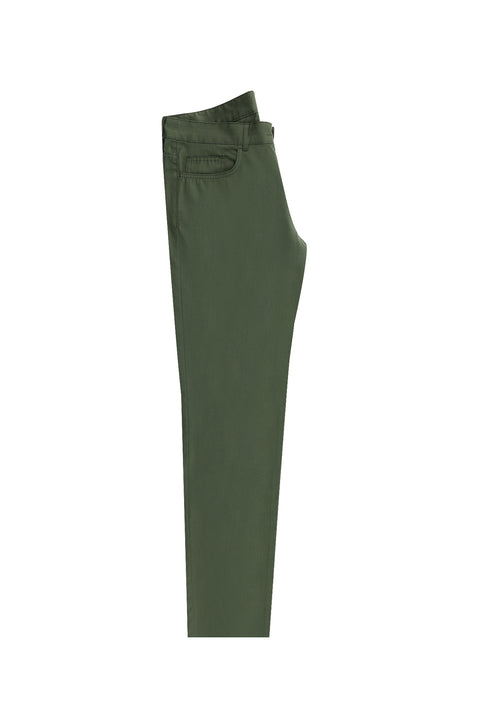 Orman Yeşili Slim Fit Dar Kesim Likralı Kanvas / Chino Pantolon