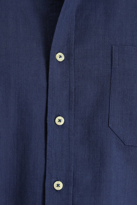 Orta Lacivert Uzun Kol Regular Fit Pamuk Spor Gömlek