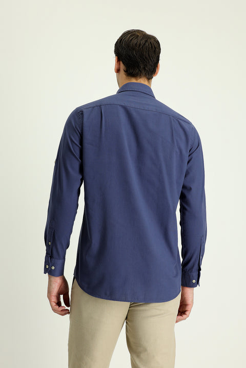 İndigo Uzun Kol Regular Fit Pamuk Spor Gömlek