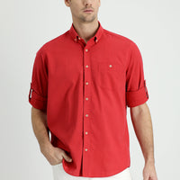 Bayrak Kırmızı Uzun Kol Regular Fit Pamuk Spor Gömlek