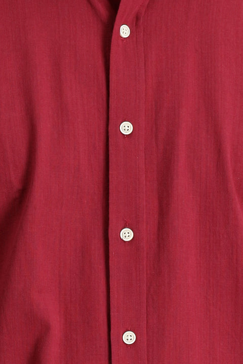 Açık Bordo Uzun Kol Regular Fit Keten Görünümlü Pamuk Spor Düğmeli Yaka Şantuk Gömlek