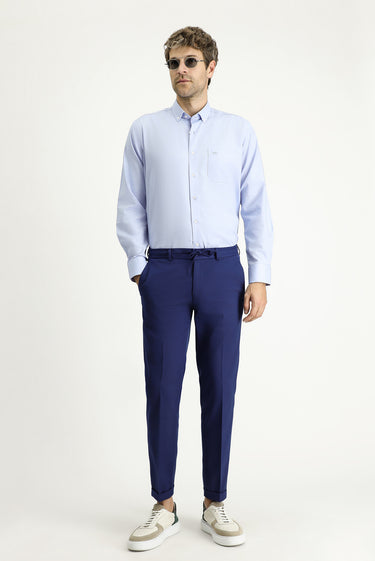 Açık Mavi Uzun Kol Regular Fit Spor Pamuklu Gömlek