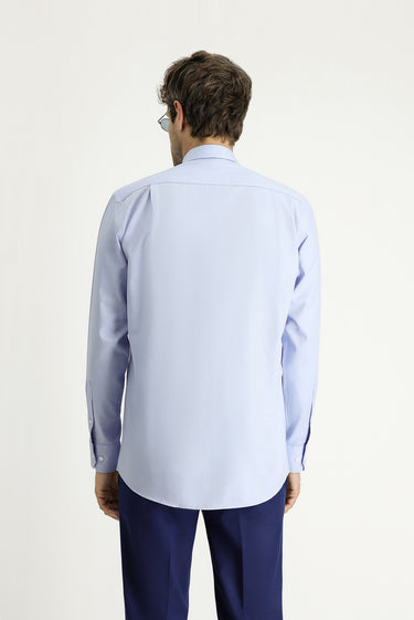 Açık Mavi Uzun Kol Regular Fit Spor Pamuklu Gömlek
