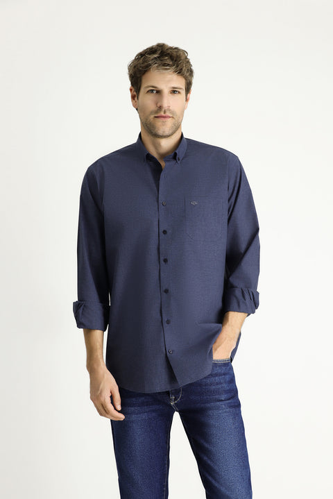 Indigo Long Sleeve Regular Fit Sport Cotton Shirt