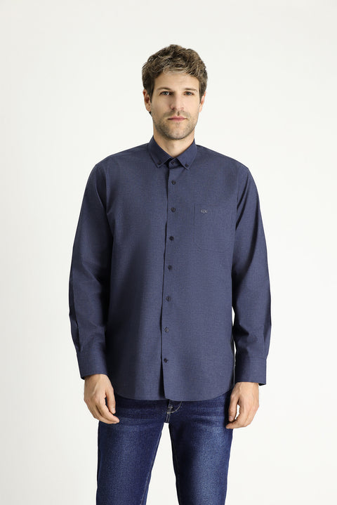 Indigo Long Sleeve Regular Fit Sport Cotton Shirt