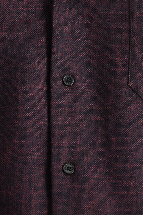 Dark Burgundy Long Sleeve Regular Fit Sport Cotton Shirt