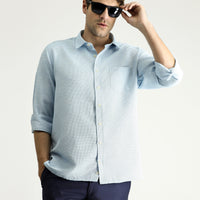 Petrol Yeşili Uzun Kol Regular Fit Desenli Pamuklu Gömlek