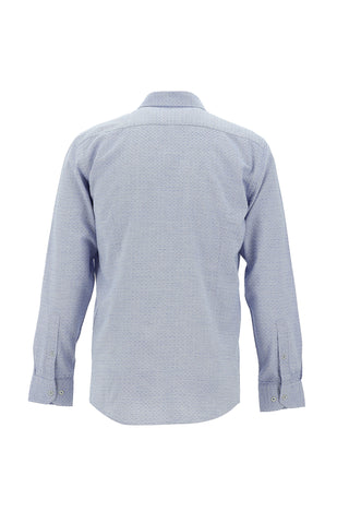  Saks Mavi Uzun Kol Slim Fit Dar Kesim Spor Pamuk Gömlek