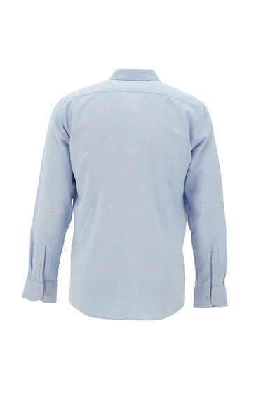 Koyu Mavi  Uzun Kol Slim Fit Dar Kesim Spor Pamuk Gömlek