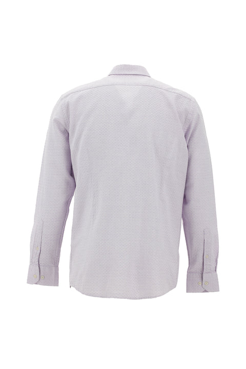 Lila Uzun Kol Slim Fit Dar Kesim Spor Pamuk Gömlek