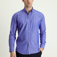 İndigo Uzun Kol Slim Fit Dar Kesim Spor Pamuk Gömlek