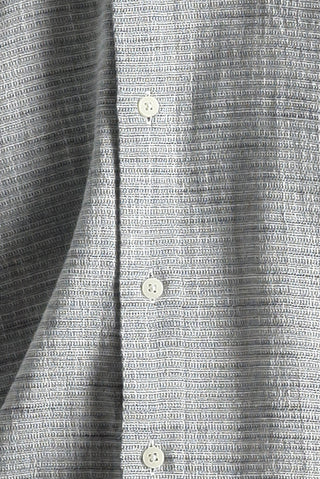  Orta Gri Uzun Kol Slim Fit Dar Kesim Keten Görünümlü Pamuk Spor Dü?meli Yaka Gömlek-Ki??l?