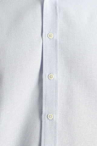 Uçuk Mavi Uzun Kol Slim Fit Dar Kesim Desenli Spor Pamuklu Kolay Ütülenebilir Düğmeli Yaka Gömlek