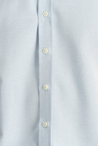  Aqua Mavisi Uzun Kol Slim Fit Dar Kesim Desenli Spor Pamuklu Kolay Ütülenebilir Düğmeli Yaka Gömlek