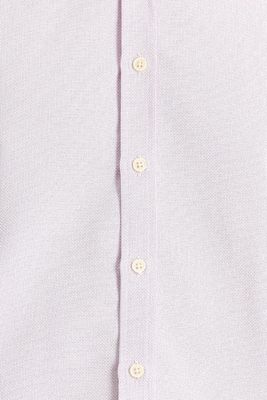  Lila Uzun Kol Slim Fit Dar Kesim Desenli Spor Pamuklu Kolay Ütülenebilir Düğmeli Yaka Gömlek