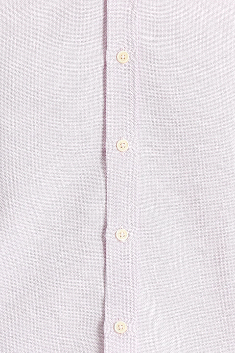 Lila Uzun Kol Slim Fit Dar Kesim Desenli Spor Pamuklu Kolay Ütülenebilir Düğmeli Yaka Gömlek