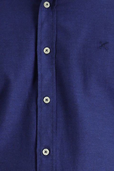 Orta Lacivert Uzun Kol Slim Fit Dar Kesim Spor Gömlek