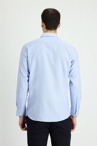  Aç?k Mavi Uzun Kol Slim Fit Dar Kesim Spor Gömlek-Ki??l?