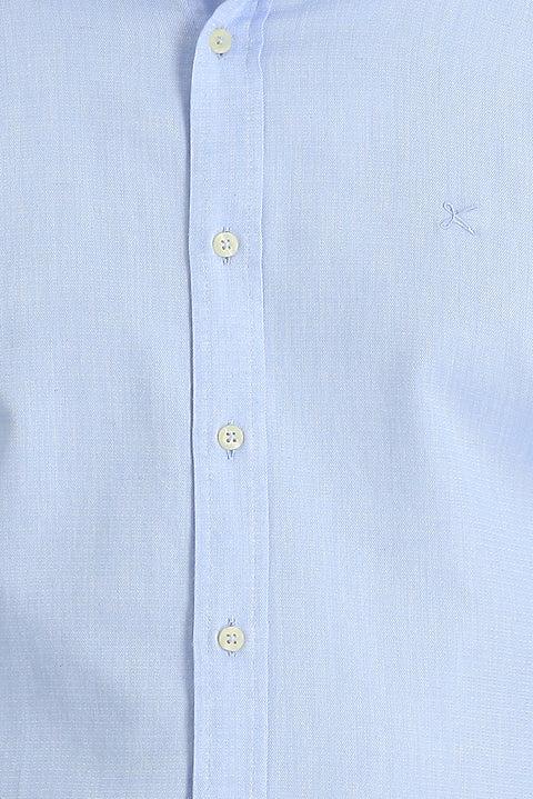 Açık Mavi Uzun Kol Slim Fit Dar Kesim Spor Gömlek