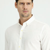 Beyaz Uzun Kol Slim Fit Dar Kesim Spor Gömlek