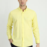 Limon Sarı Uzun Kol Slim Fit Dar Kesim Spor Gömlek