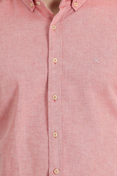 Mercan Kırmızı Uzun Kol Slim Fit Dar Kesim Spor Gömlek