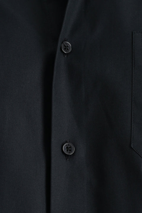 Black Long Sleeve Regular Fit Cotton Shirt