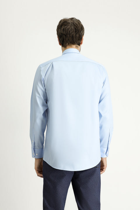 Aqua Mavisi Uzun Kol Regular Fit Pamuklu Gömlek